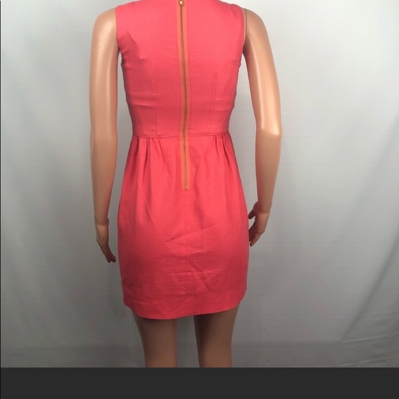 J Crew coral fit and flare dress. Fully lined - Picture 4 of 8